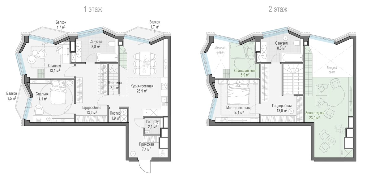 Планировка 127.4 м²