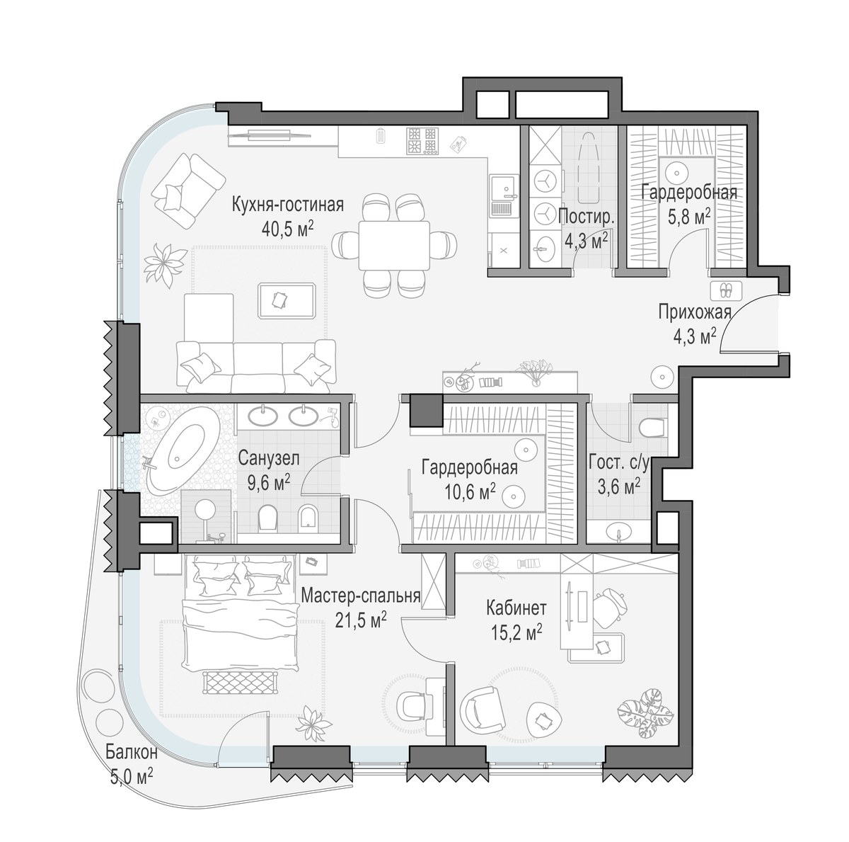 Планировка 116.6 м²