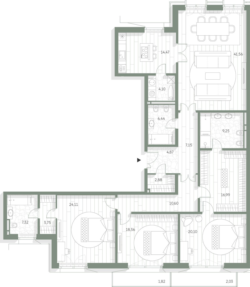 Планировка 195.76 м²