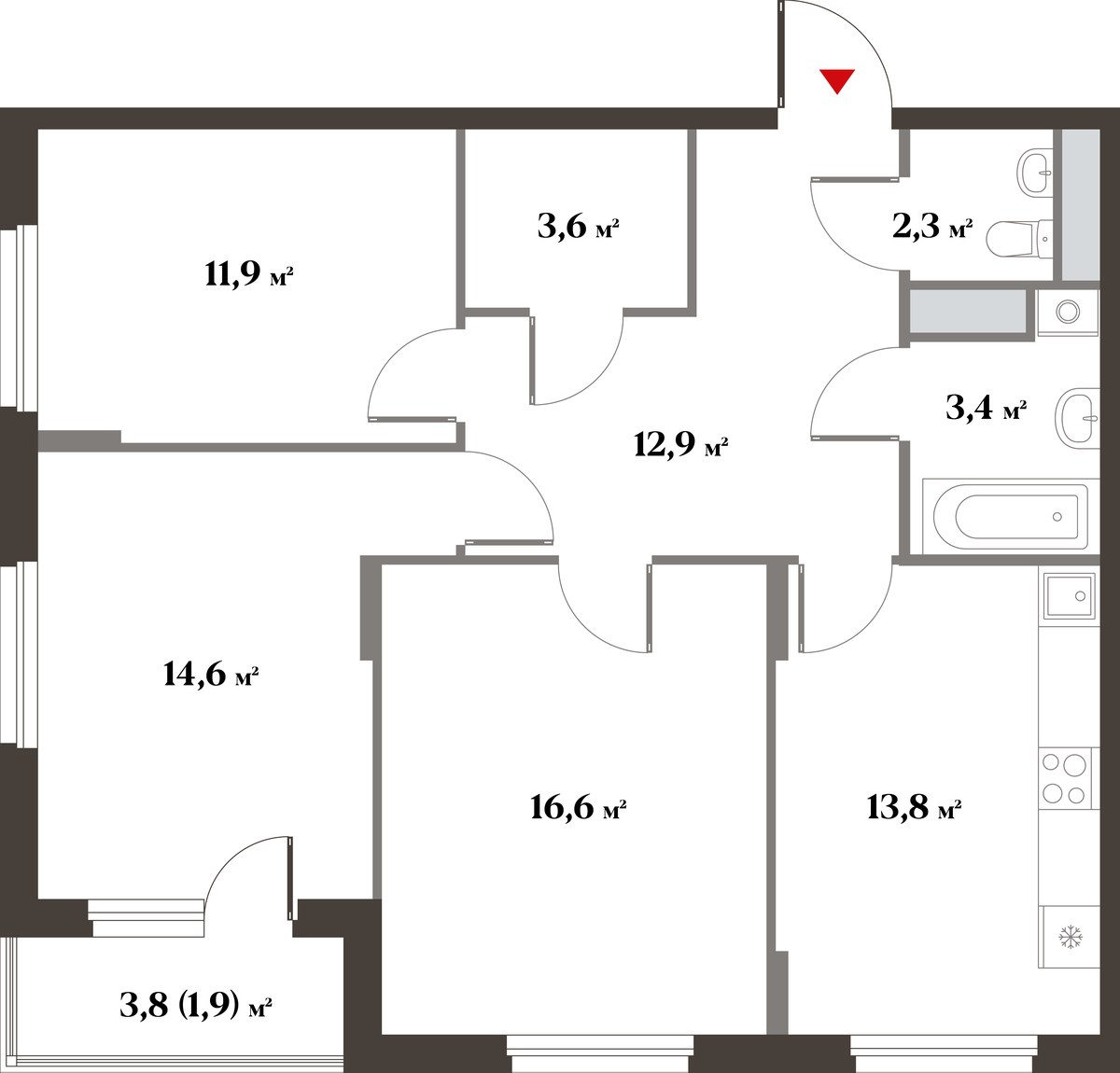 Планировка 80.0 м²