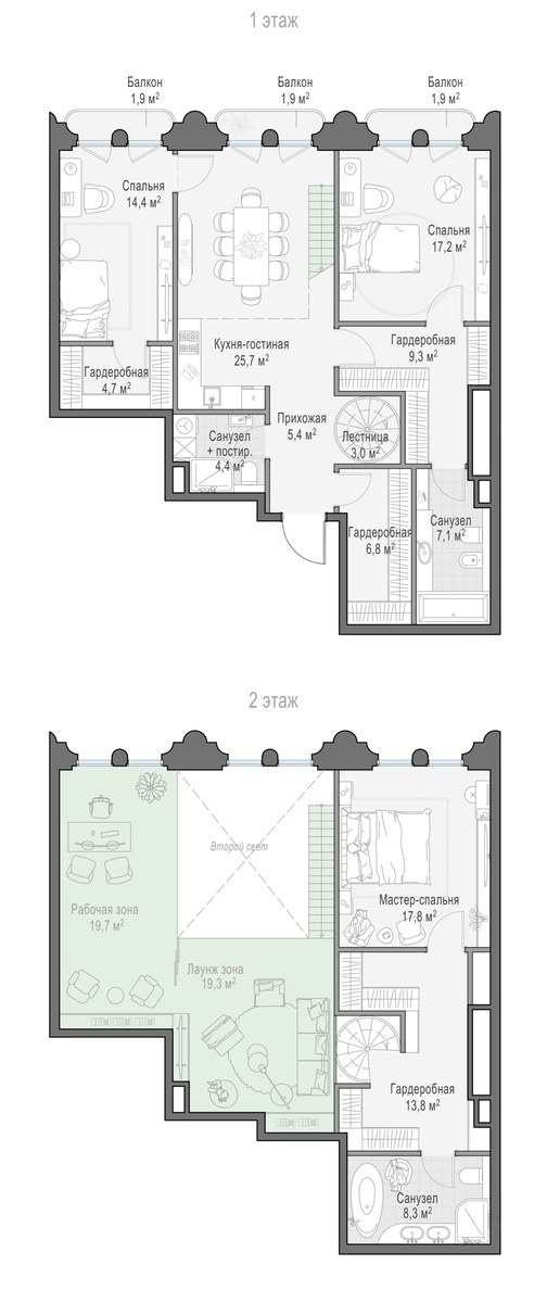 Планировка 142.1 м²