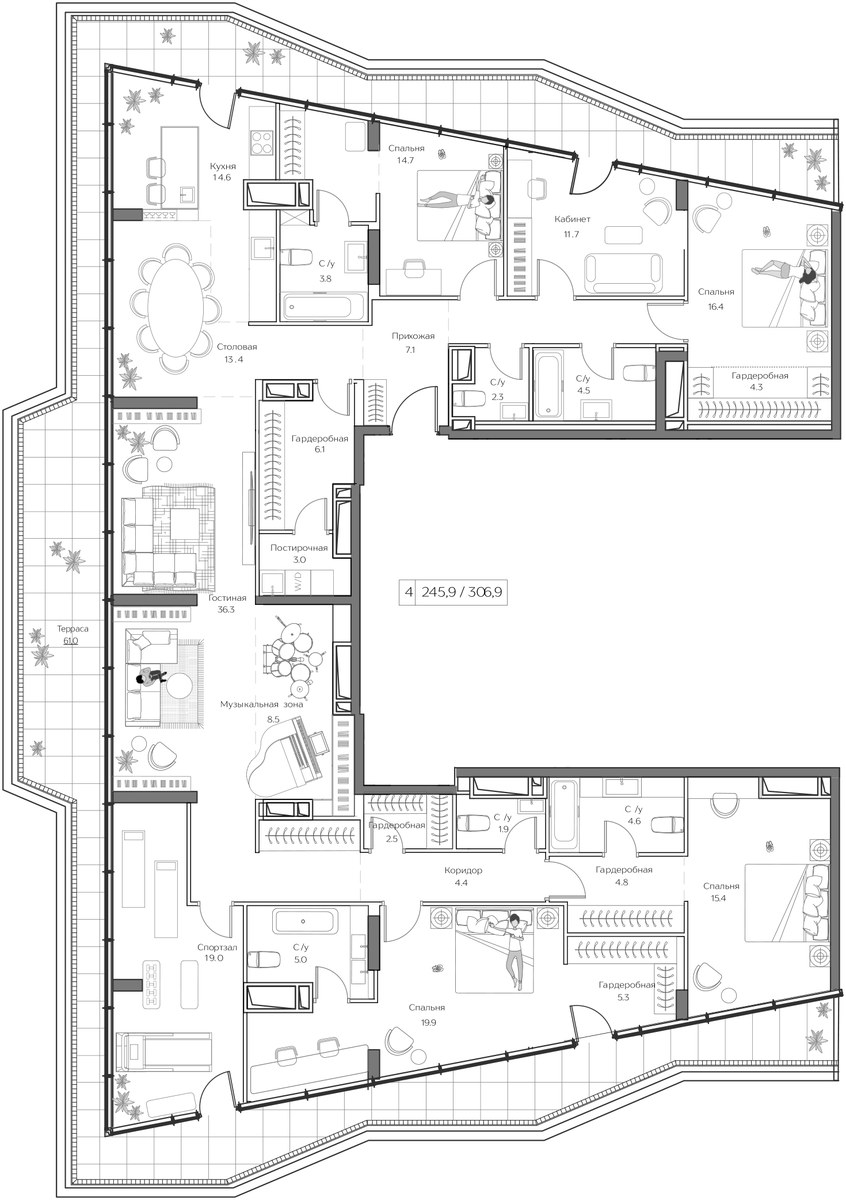 Планировка 244.6 м²