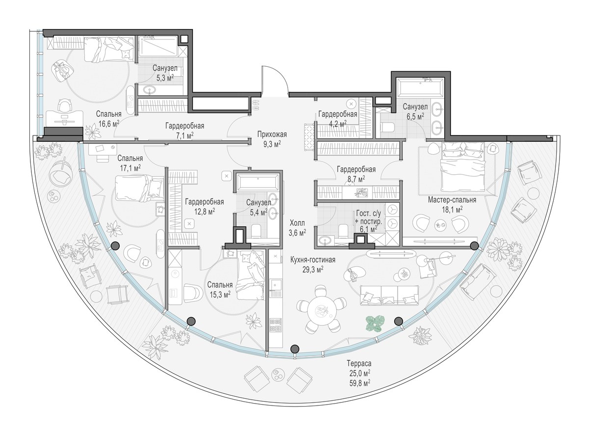 Планировка 172.4 м²