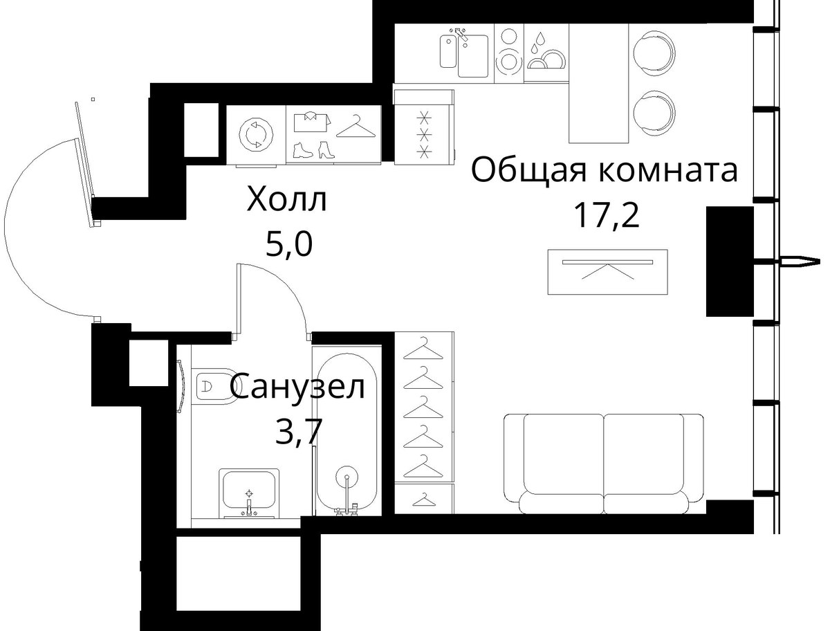 Планировка 25.9 м²