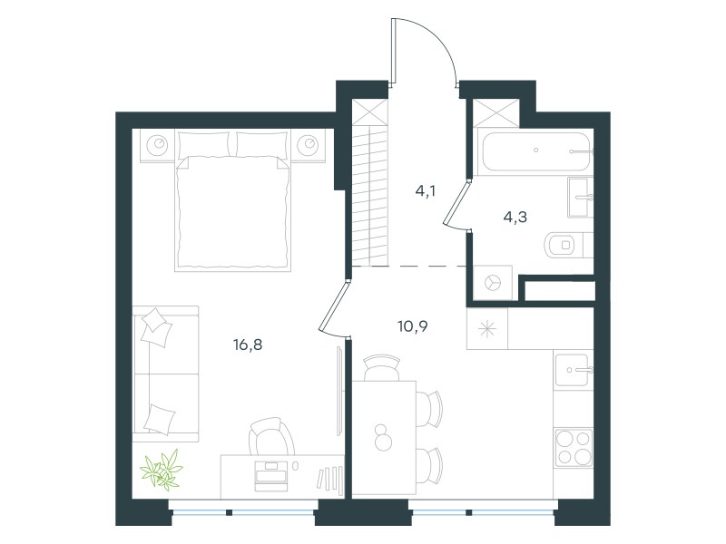 Планировка 36.1 м²