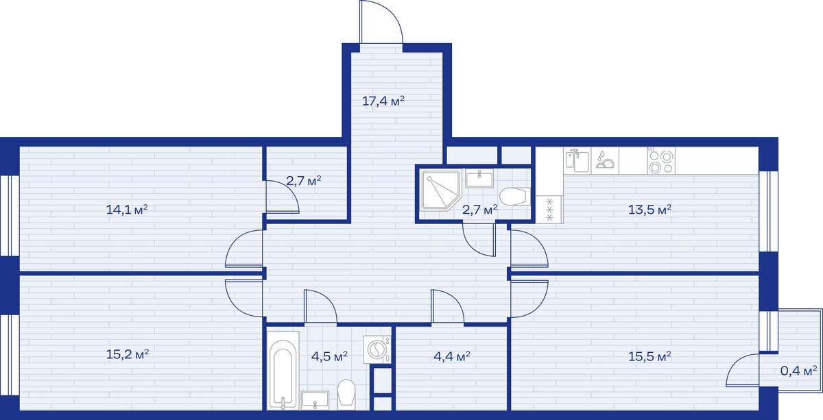 Планировка 90.0 м²