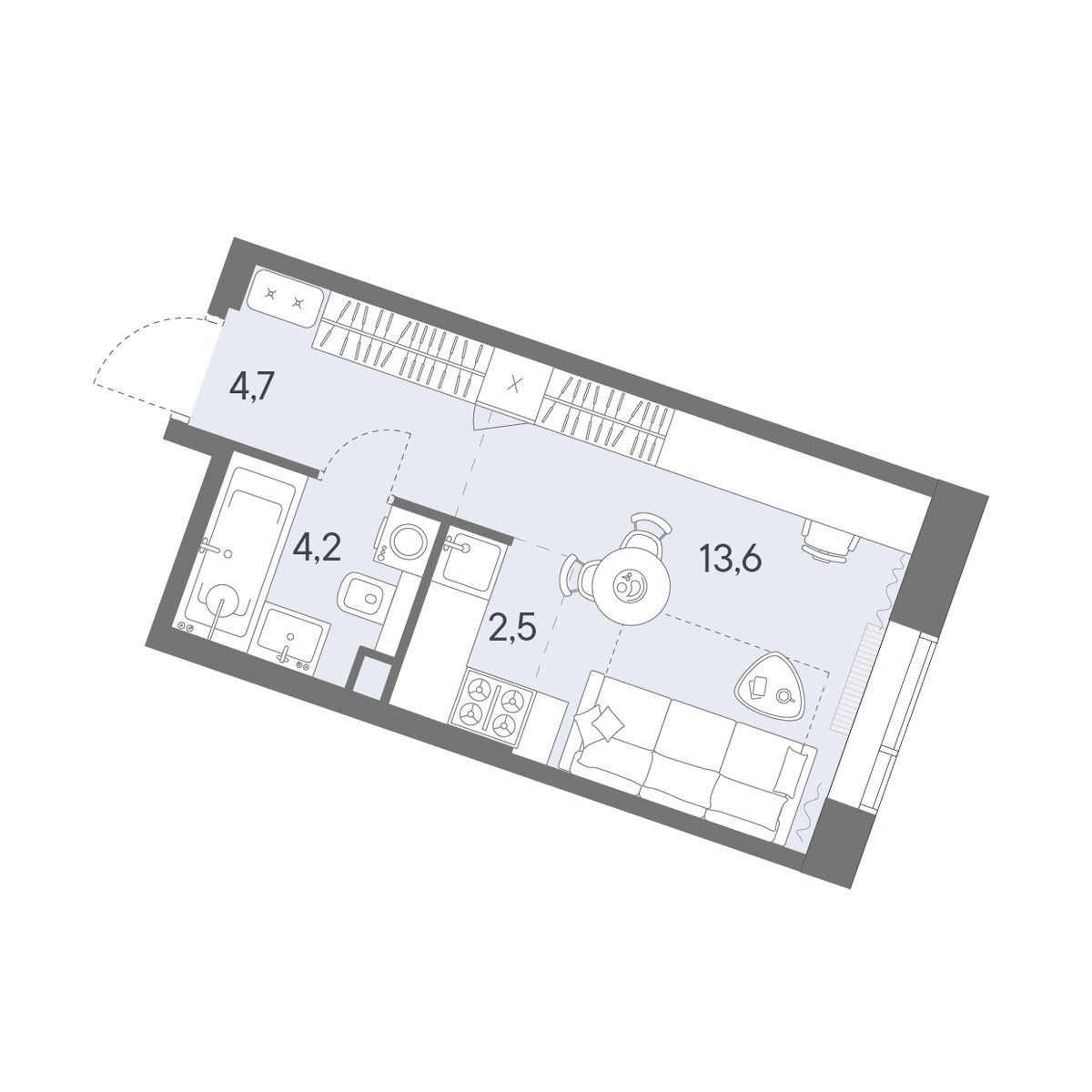 Планировка 25.0 м²