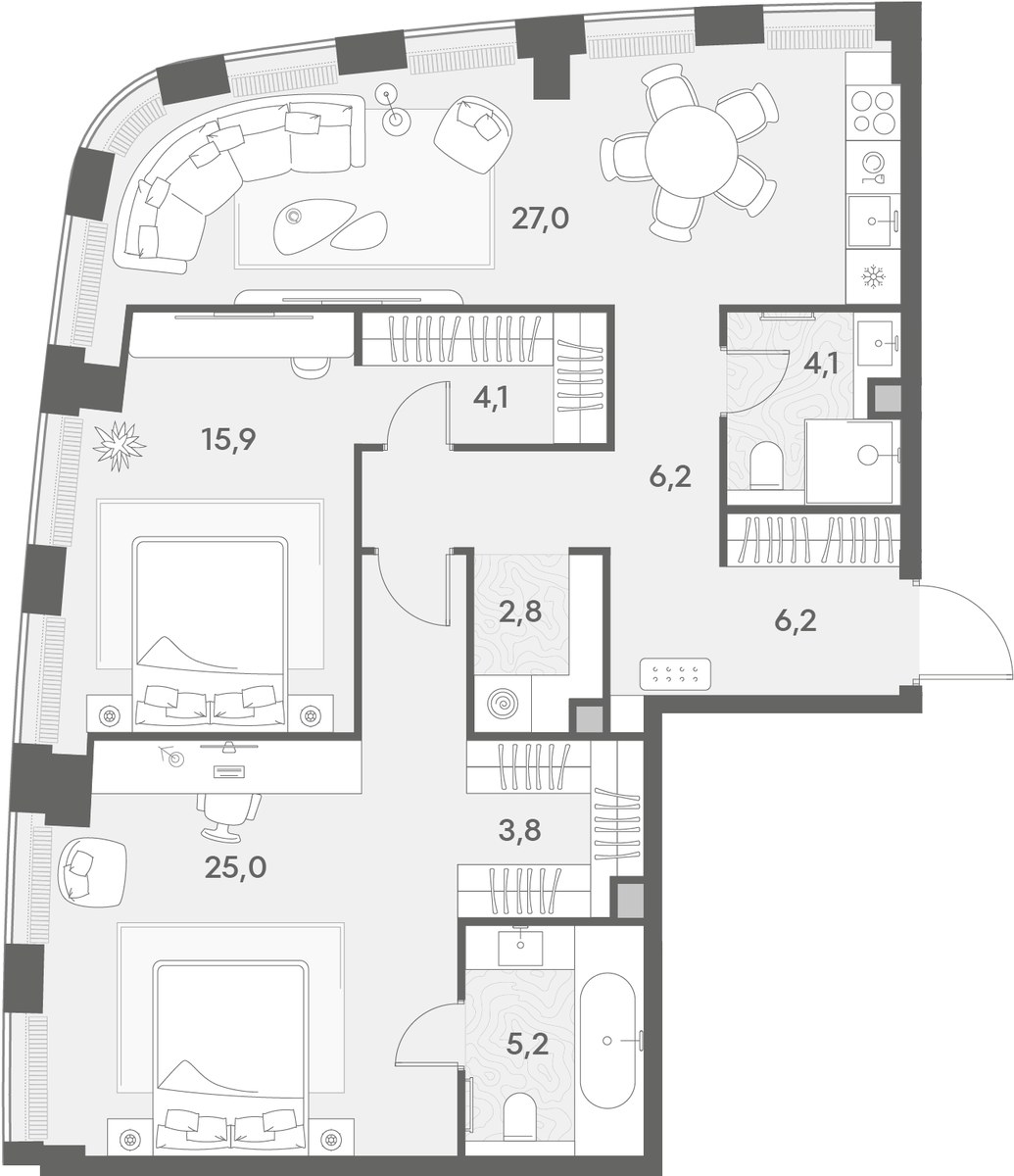 Планировка 100.3 м²
