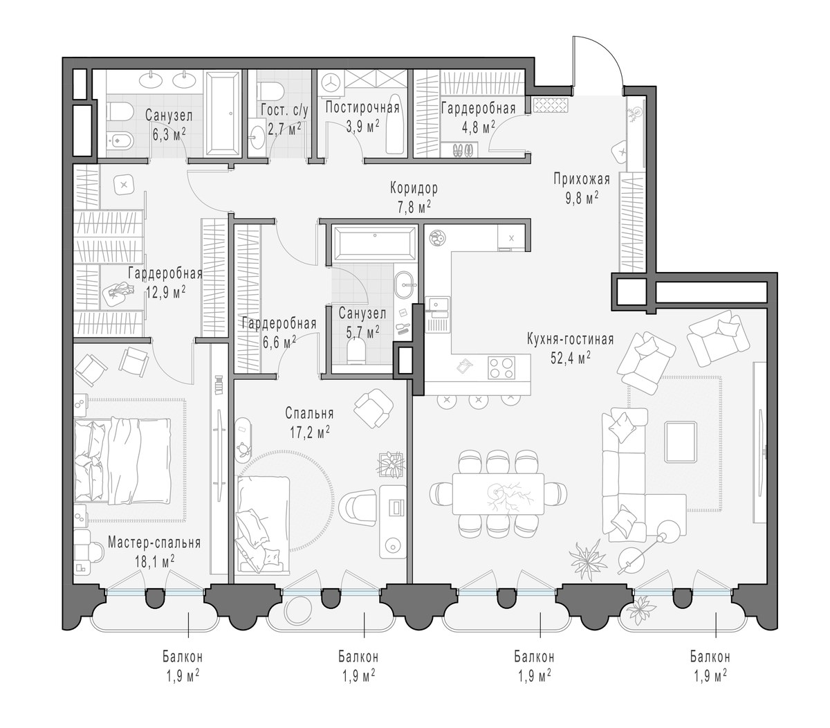 Планировка 149.4 м²