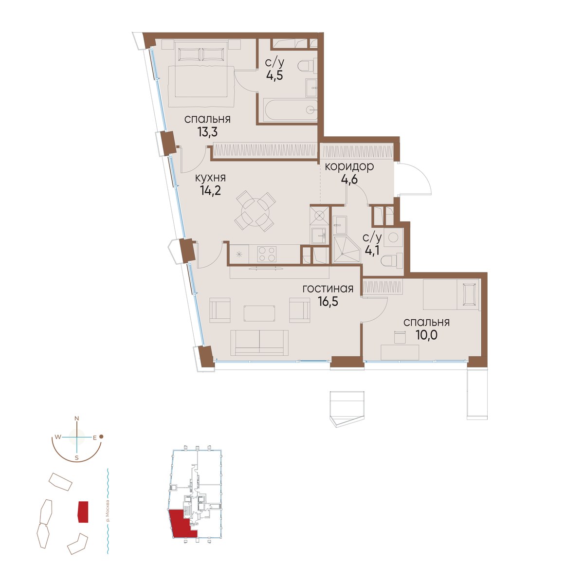 Планировка 67.2 м²