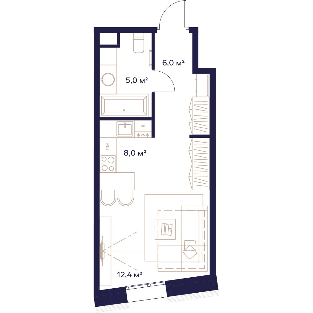 Планировка 31.6 м²