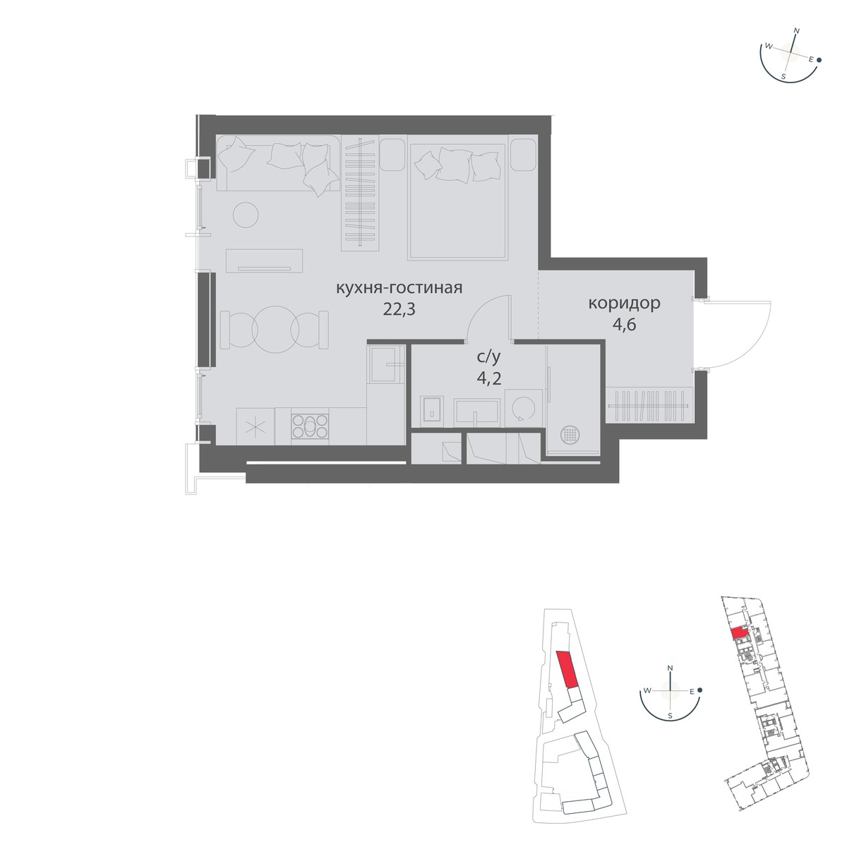 Планировка 31.1 м²