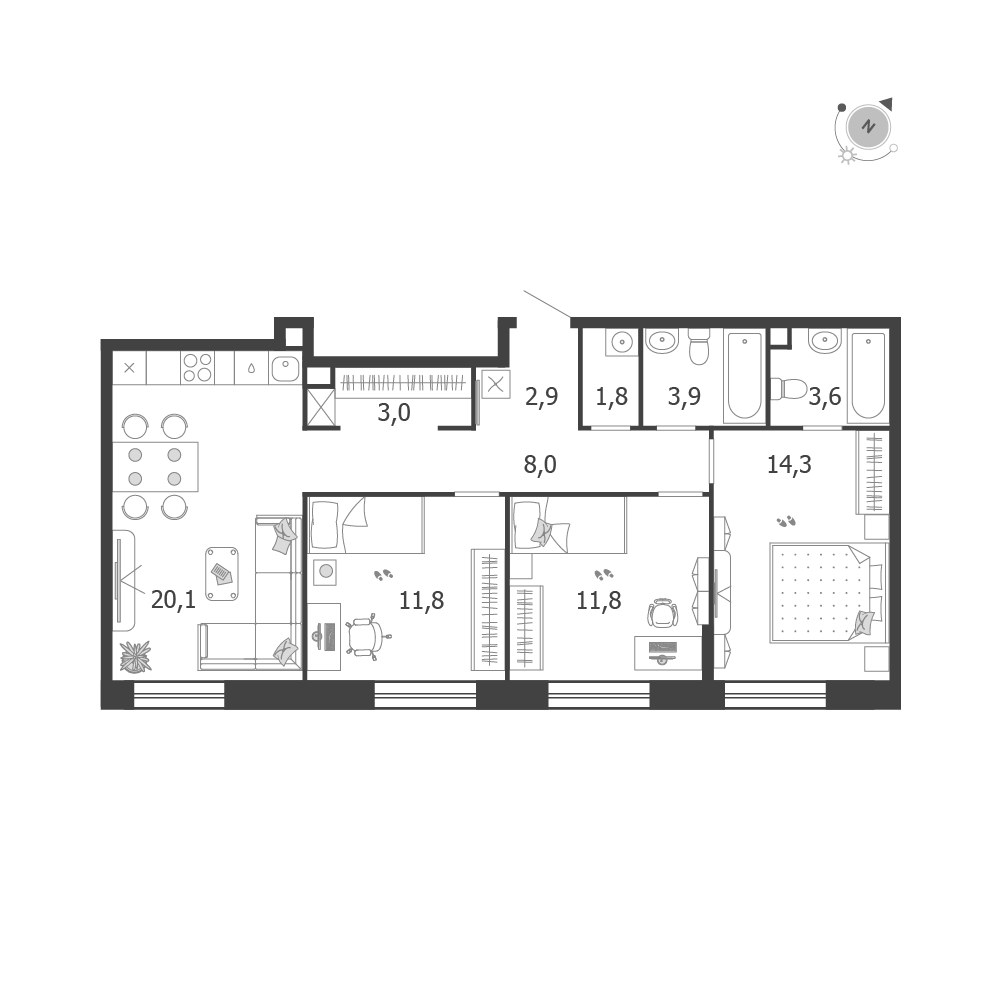 Планировка 81.2 м²