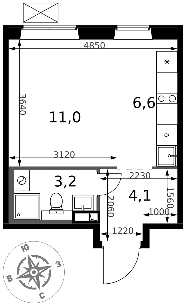 Планировка 24.9 м²