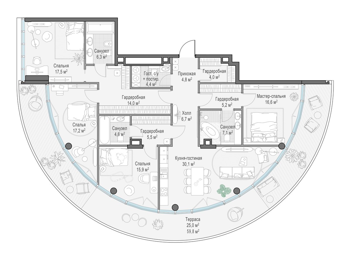 Планировка 167.8 м²