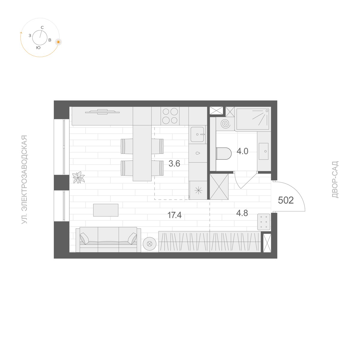 Планировка 29.8 м²