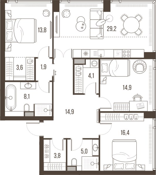 Планировка 115.7 м²