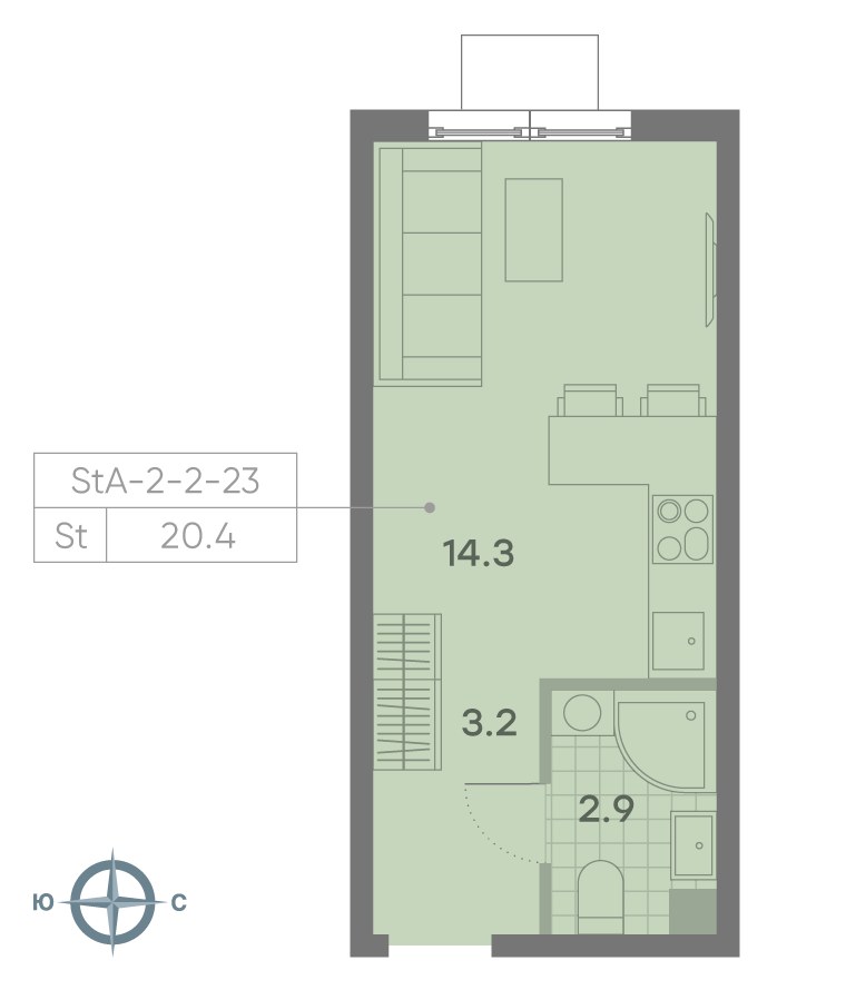 Планировка 20.1 м²