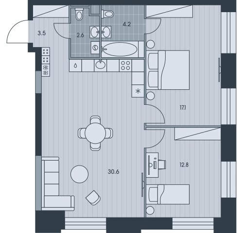 Планировка 70.9 м²