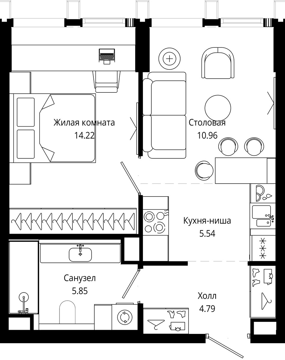 Планировка 41.5 м²