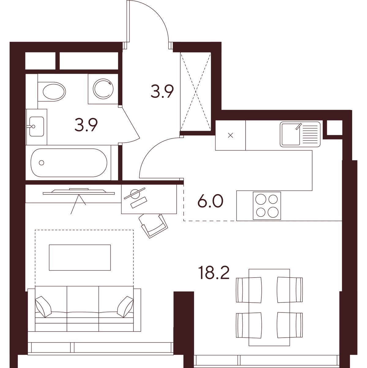 Планировка 32.0 м²
