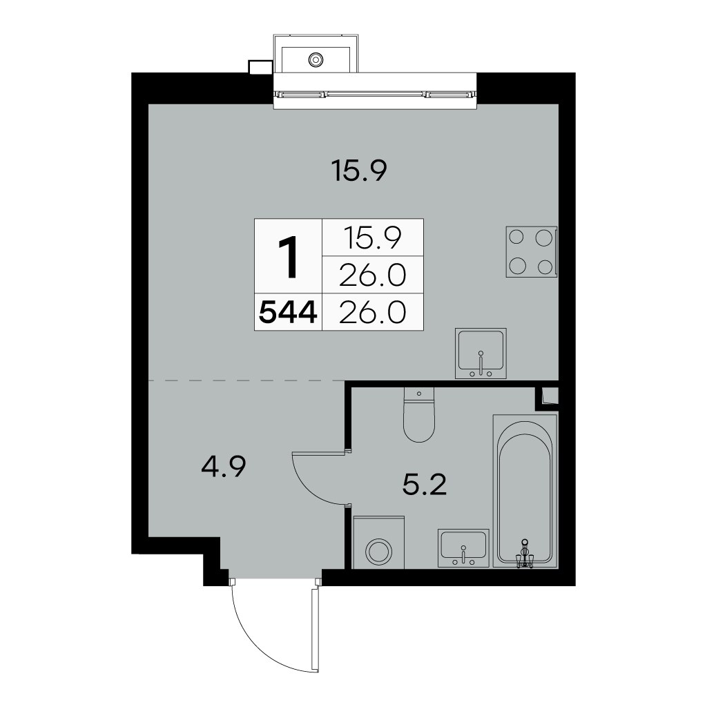Планировка 26.0 м²
