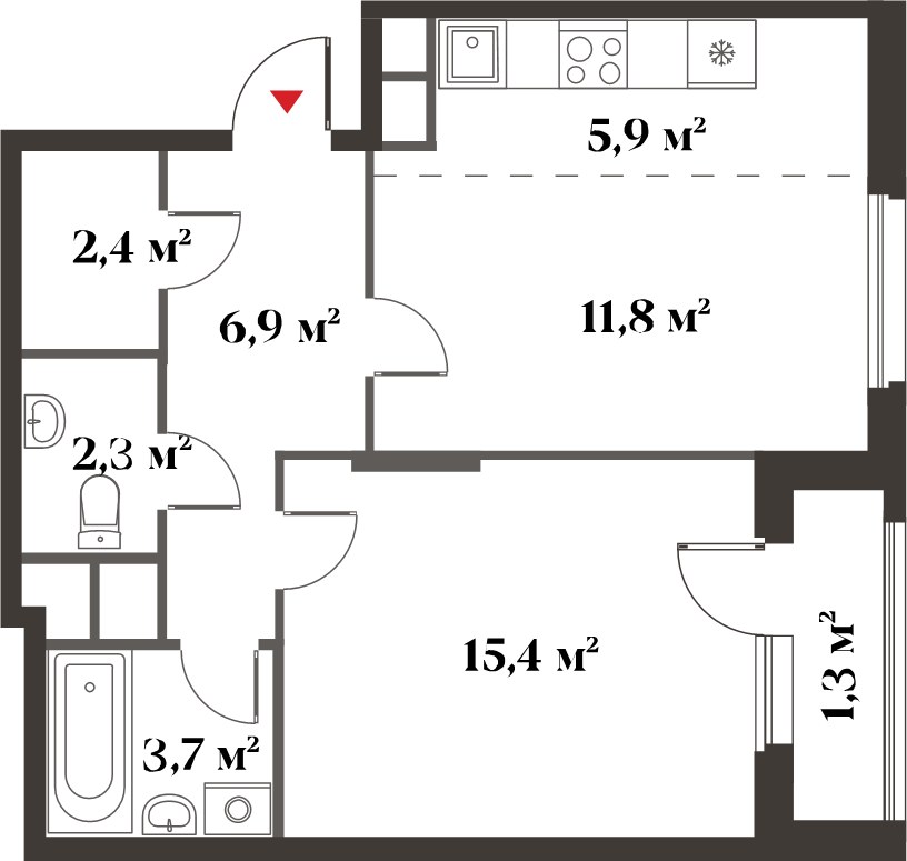 Планировка 48.0 м²