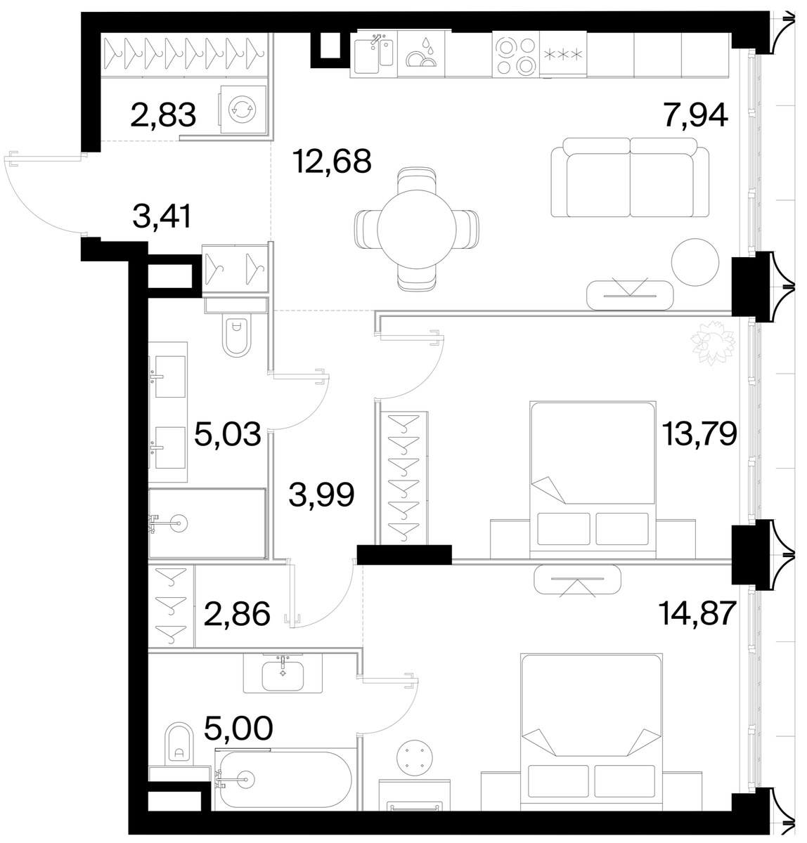 Планировка 72.4 м²