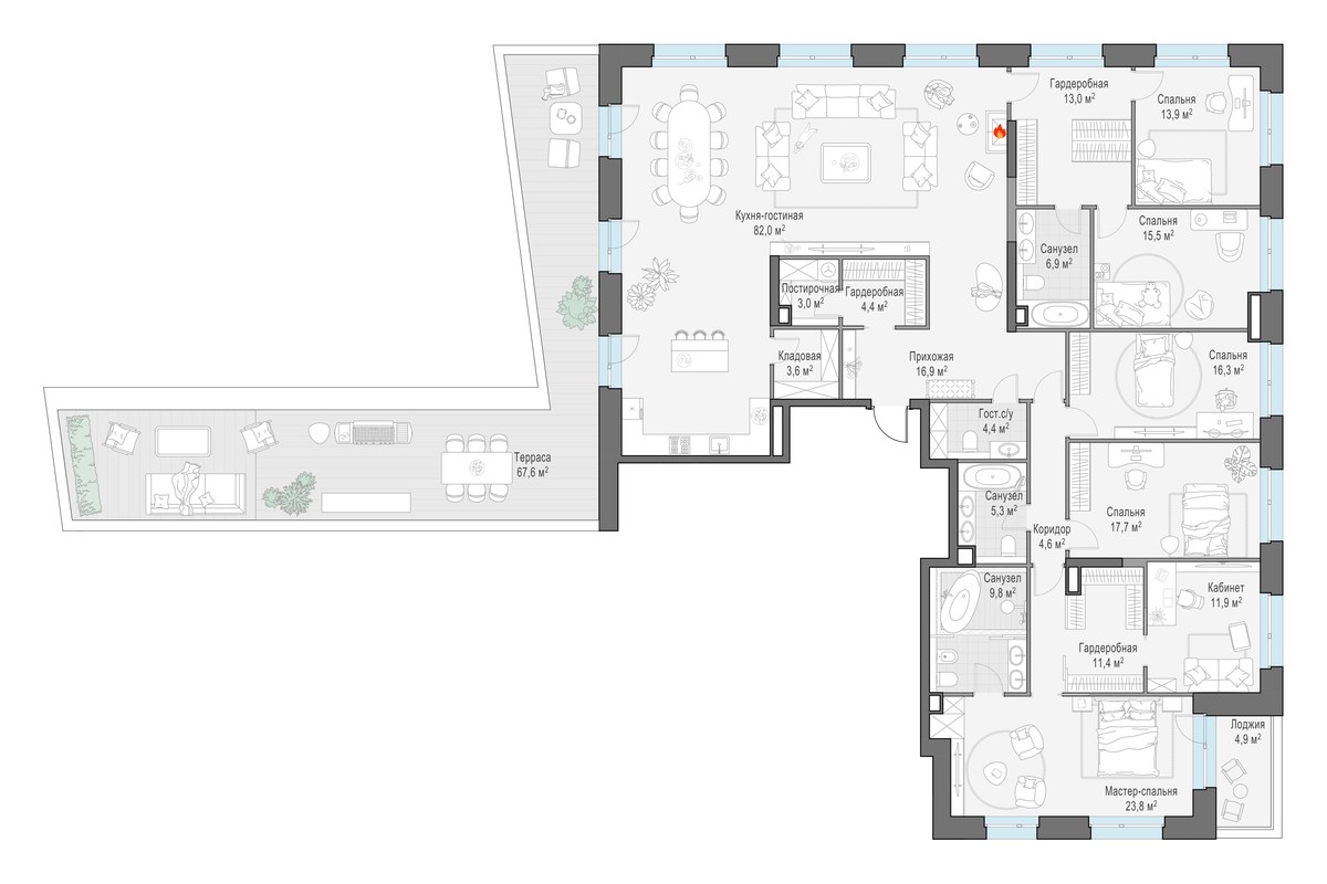 Планировка 286.5 м²