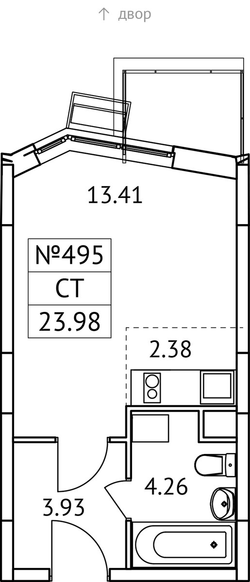 Планировка 23.98 м²