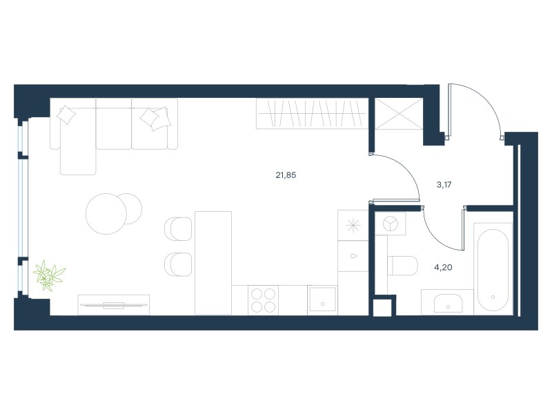 Планировка 29.22 м²
