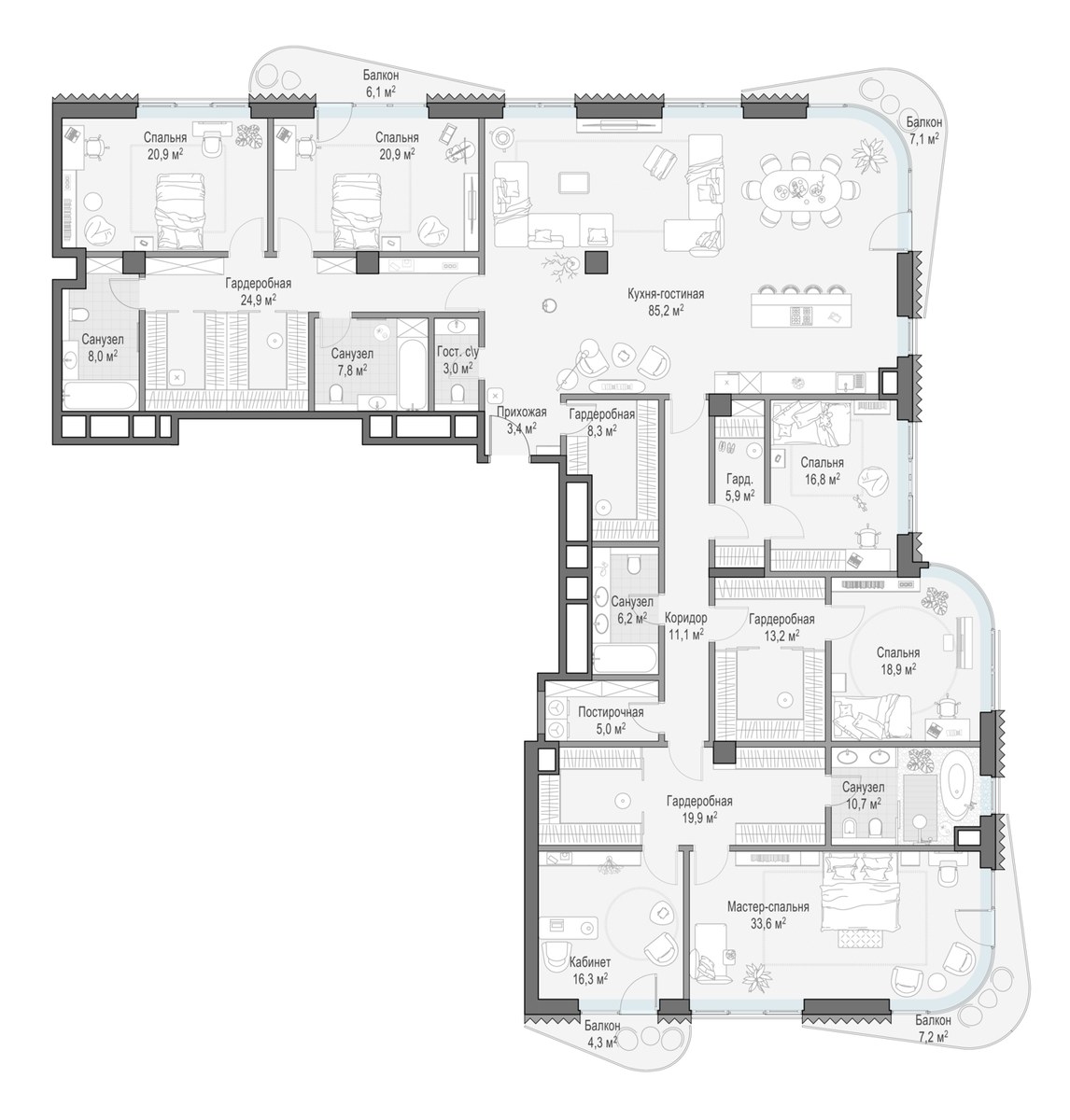 Планировка 343.5 м²