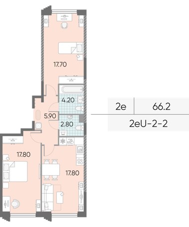 Планировка 66.2 м²