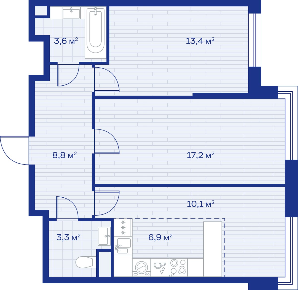 Планировка 63.0 м²