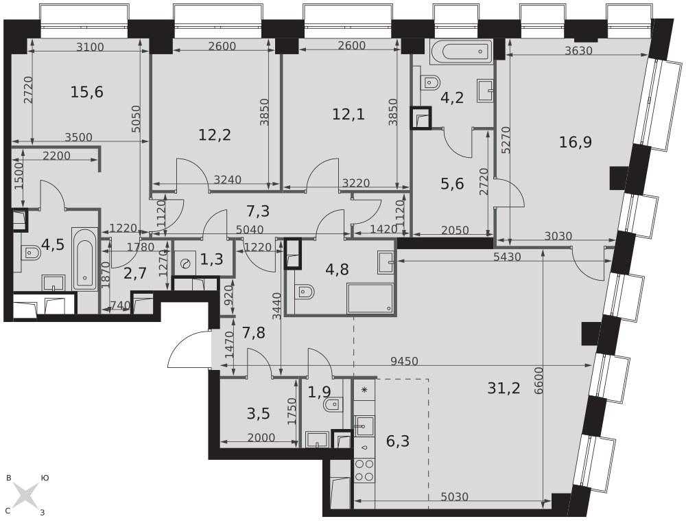 Планировка 137.9 м²
