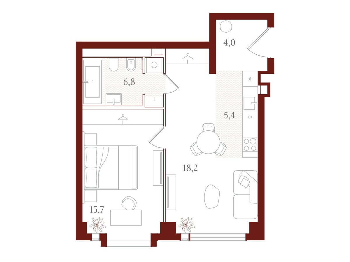 Планировка 50.1 м²