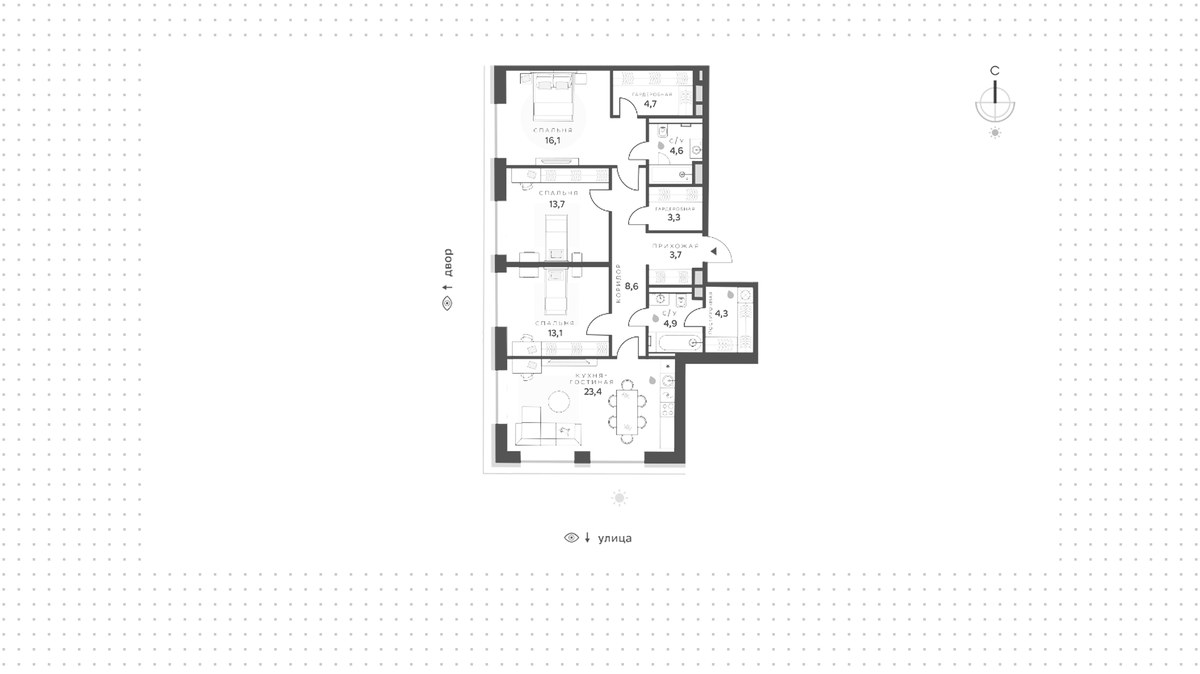Планировка 100.4 м²
