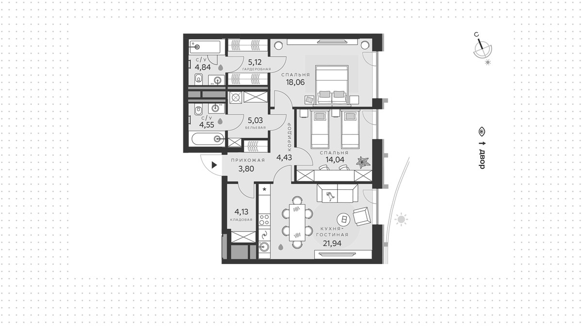 Планировка 85.94 м²