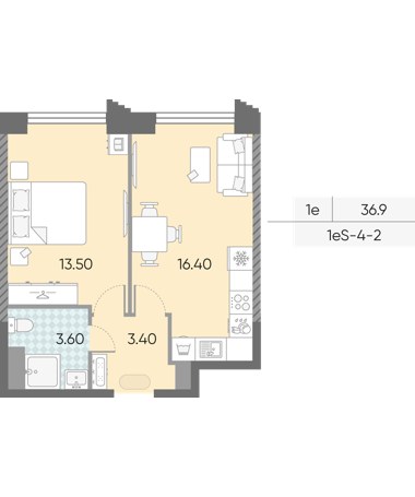 Планировка 36.9 м²