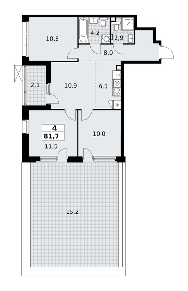 Планировка 81.7 м²