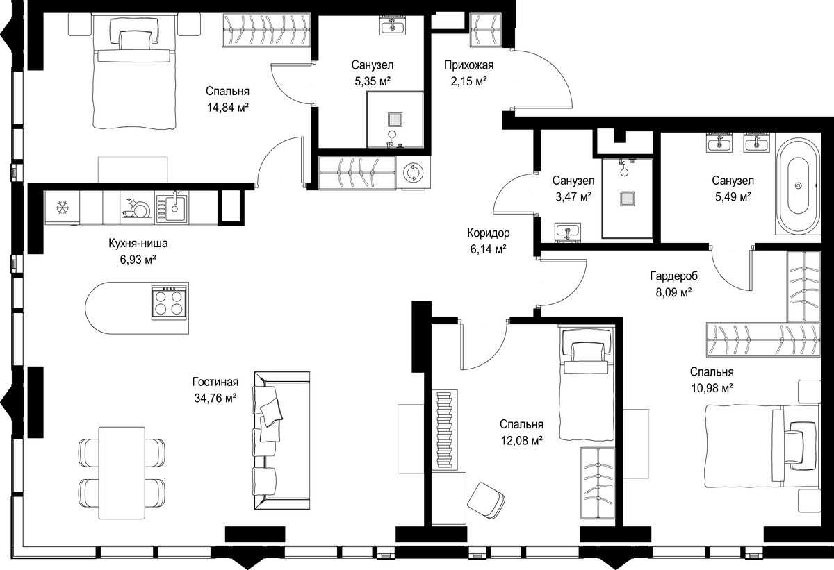 Планировка 109.22 м²