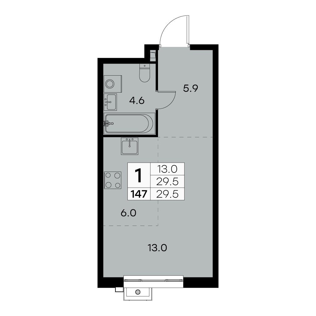 Планировка 29.5 м²