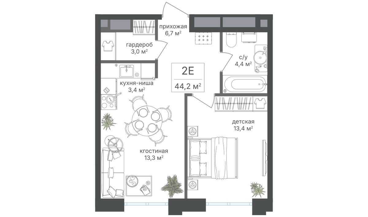 Планировка 89.5 м²