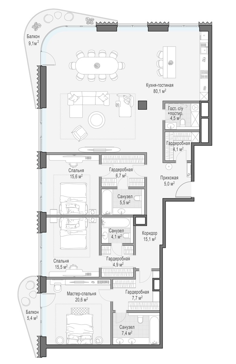 Планировка 206.2 м²