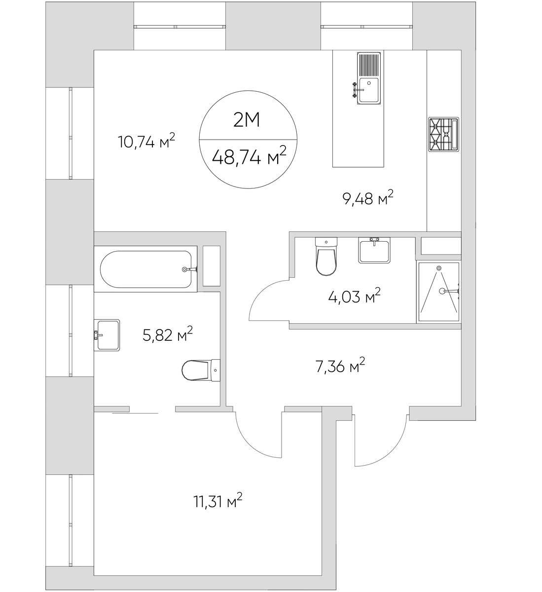 Планировка 52.1 м²