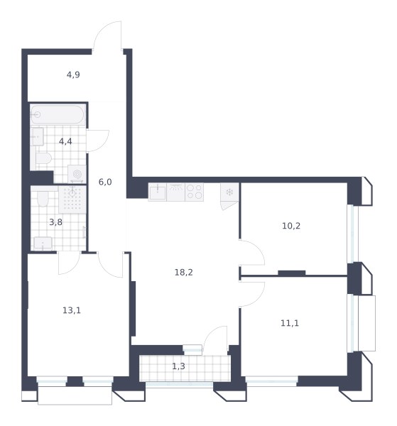 Планировка 73.0 м²