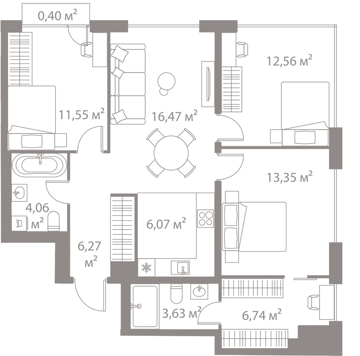 Планировка 81.1 м²