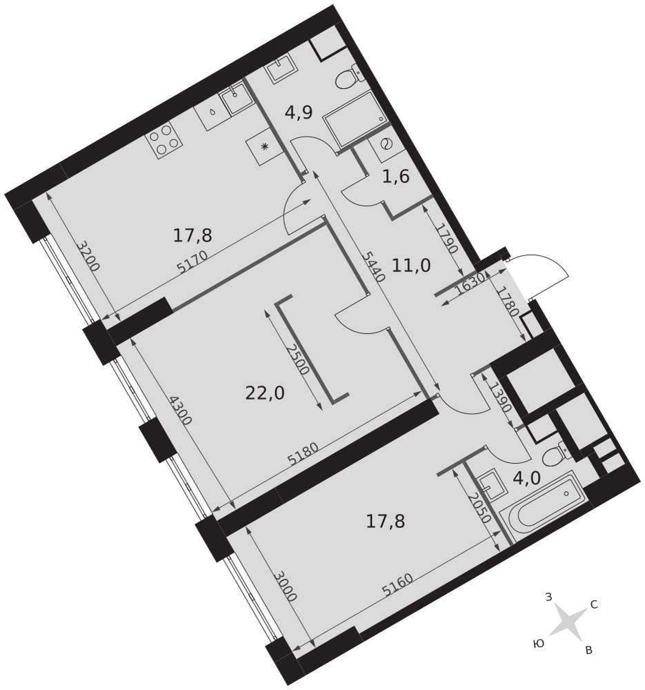 Планировка 79.1 м²