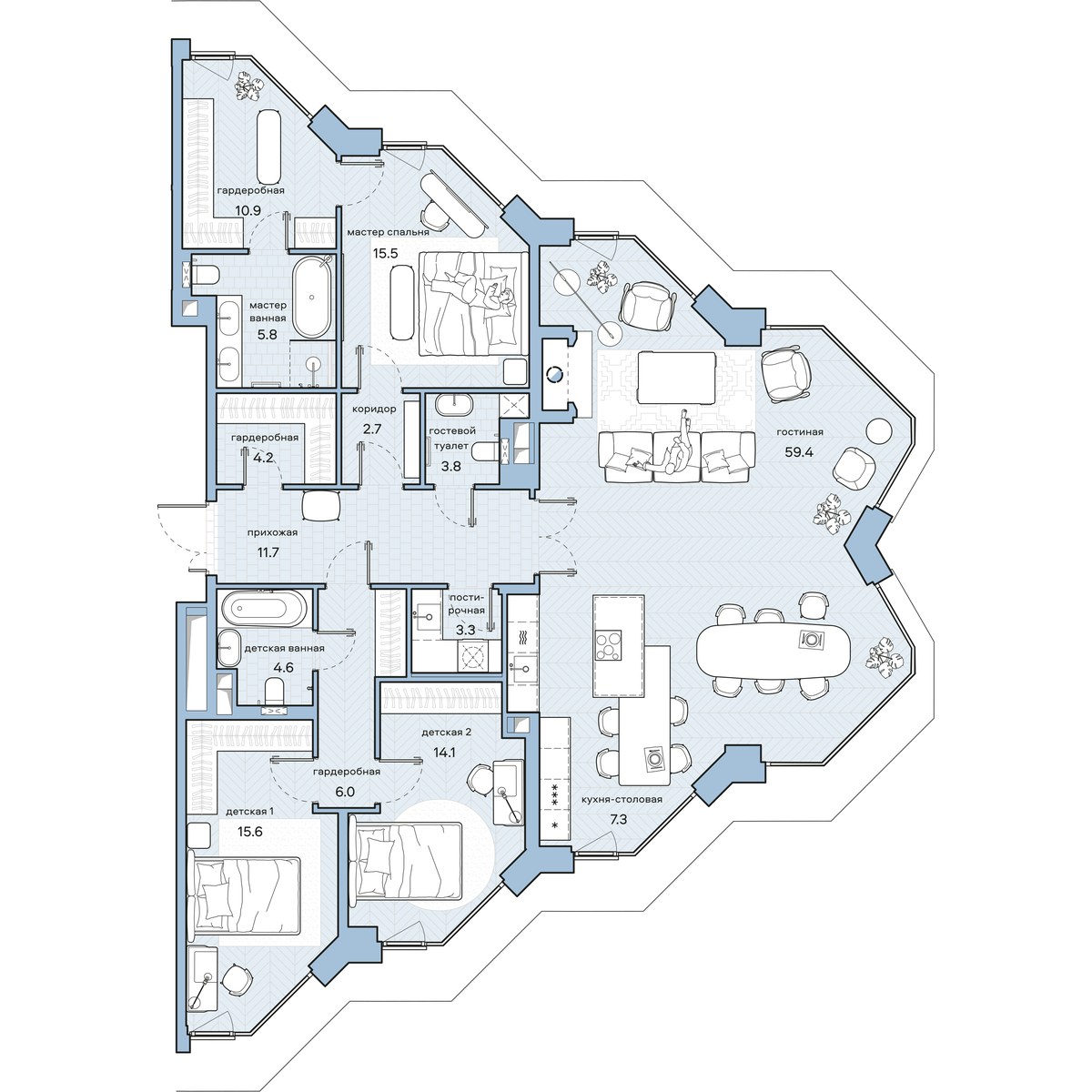 Планировка 164.9 м²