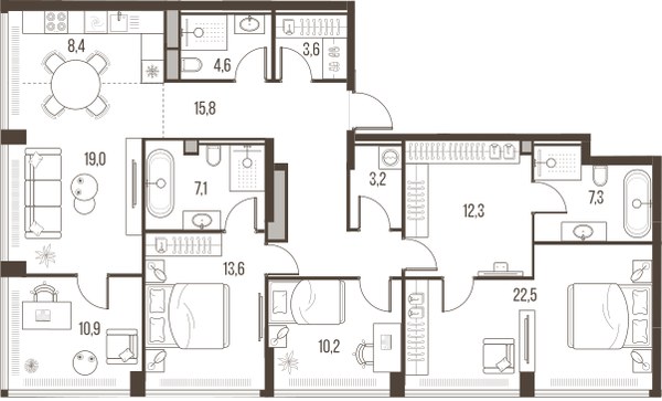 Планировка 138.5 м²